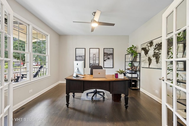 128 W Windsor Ave, Lombard, IL 60148 - office space featuring dark wood-style floors and a ceiling fan