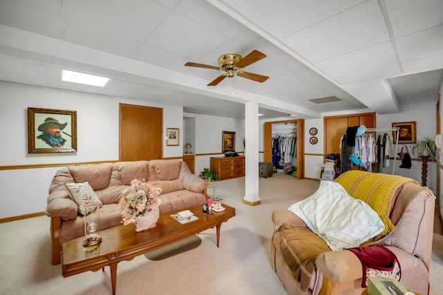1 Moorings Dr, Palos Heights, IL 60463 - living area with light carpet and ceiling fan
