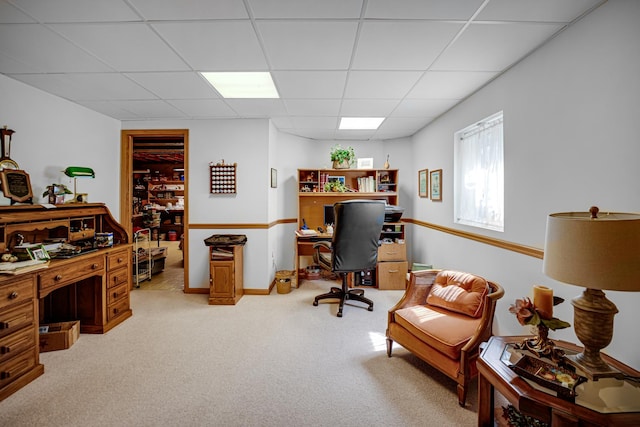 1 Moorings Dr, Palos Heights, IL 60463 - office space with a paneled ceiling and light colored carpet