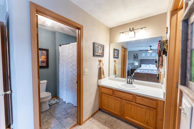 2030 Southfield Ln, Byron, IL 61010 - full bathroom with vanity, a ceiling fan, and ensuite bath