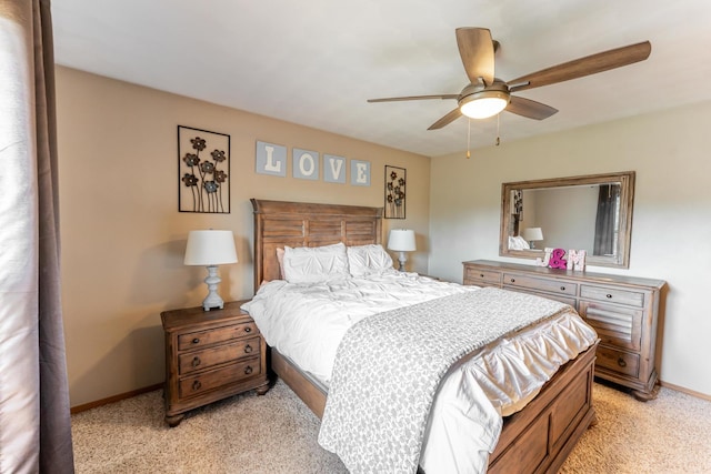 2030 Southfield Ln, Byron, IL 61010 - bedroom with light carpet and a ceiling fan