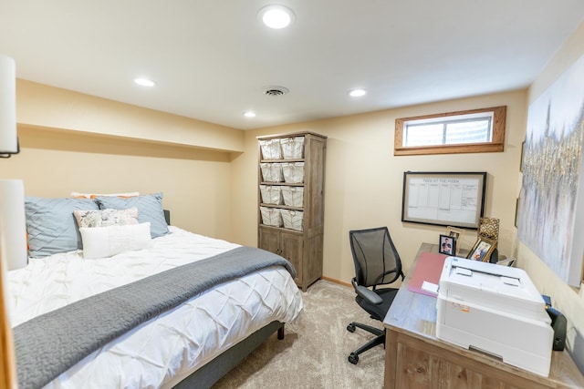 2030 Southfield Ln, Byron, IL 61010 - carpeted bedroom with recessed lighting and a desk
