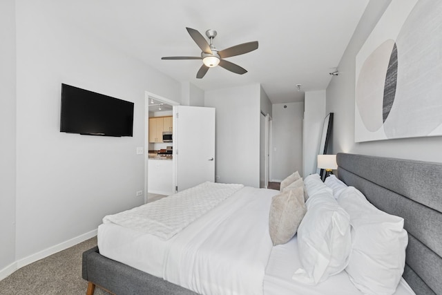 330 W Grand Ave Unit 1307, Chicago, IL 60654 - carpeted bedroom featuring baseboards and ceiling fan