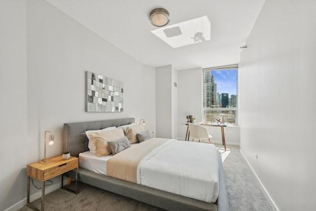 330 W Grand Ave Unit 1307, Chicago, IL 60654 - bedroom with carpet, a skylight, and a view of city