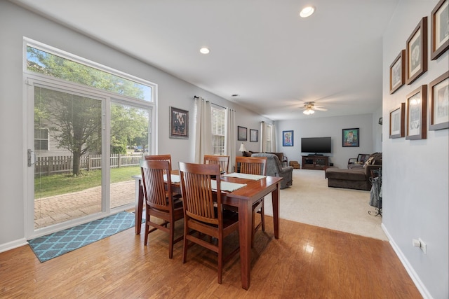 1616 Sutton Pl, Bolingbrook, IL 60490 - dining area with light wood finished floors, recessed lighting, and ceiling fan