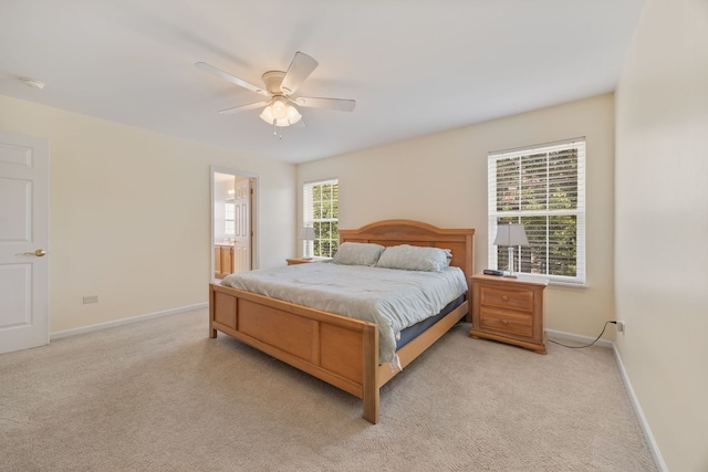 1616 Sutton Pl, Bolingbrook, IL 60490 - bedroom featuring light colored carpet, ceiling fan, and ensuite bathroom