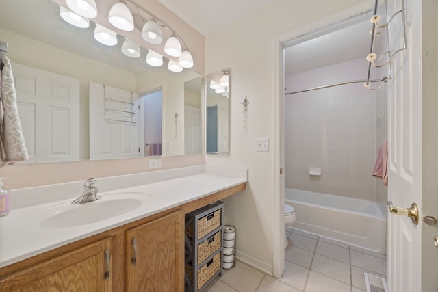 1616 Sutton Pl, Bolingbrook, IL 60490 - full bath with tile patterned floors, vanity, and bathtub / shower combination
