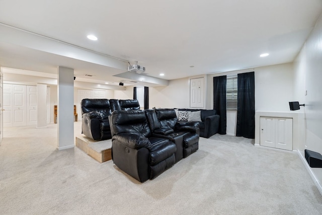 1616 Sutton Pl, Bolingbrook, IL 60490 - home theater featuring light carpet and recessed lighting
