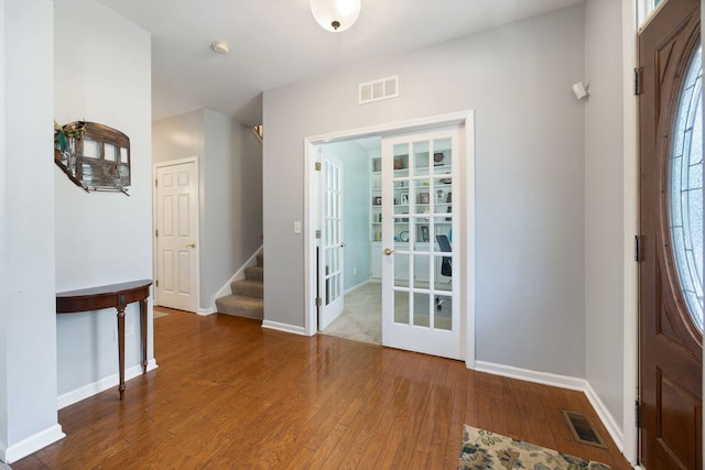 1616 Sutton Pl, Bolingbrook, IL 60490 - entrance foyer with french doors, hardwood / wood-style flooring, and stairs