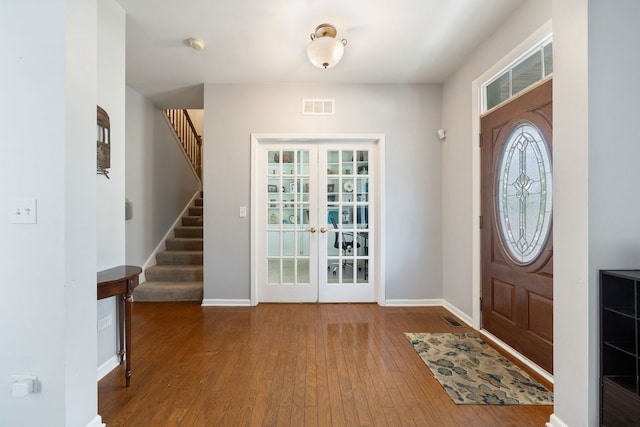 1616 Sutton Pl, Bolingbrook, IL 60490 - entryway with french doors, hardwood / wood-style flooring, and stairs