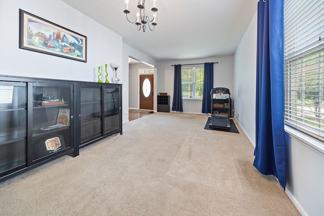 1616 Sutton Pl, Bolingbrook, IL 60490 - sitting room with carpet floors and a chandelier