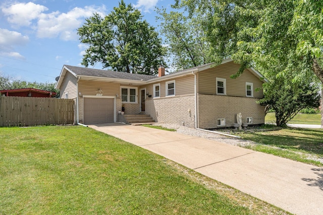 9049 Barberry Ln, Hickory Hills, IL 60457 - single story home with a chimney, brick siding, an attached garage, and concrete driveway