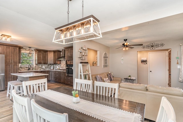9049 Barberry Ln, Hickory Hills, IL 60457 - dining room with ceiling fan and light wood finished floors