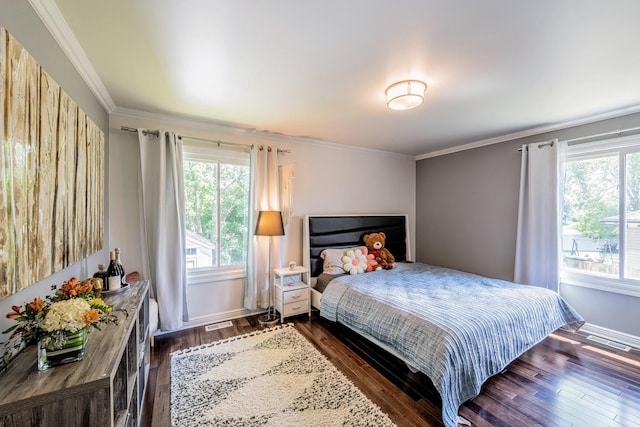 484 Valleyview Dr, Bartlett, IL 60103 - bedroom with ornamental molding and dark wood-type flooring