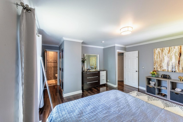484 Valleyview Dr, Bartlett, IL 60103 - bedroom featuring dark wood-style floors and ornamental molding