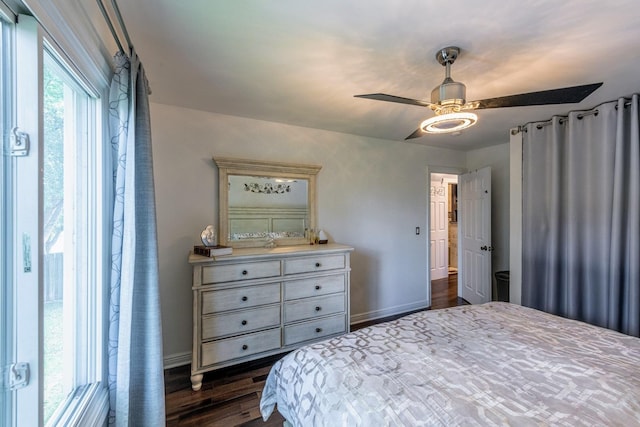 484 Valleyview Dr, Bartlett, IL 60103 - bedroom featuring dark wood finished floors and a ceiling fan