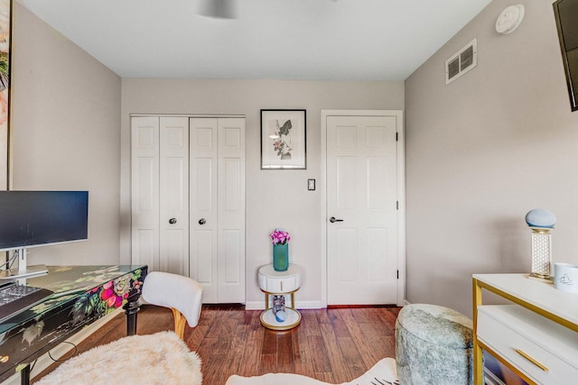 18422 Century Ct, Tinley Park, IL 60477 - office area featuring wood finished floors and baseboards
