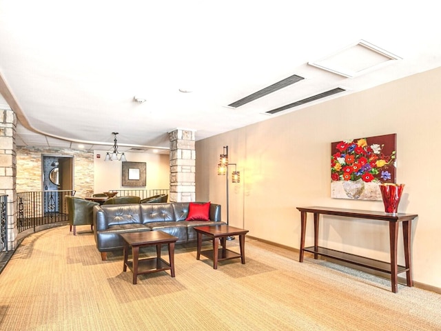 2300 Windsor Mall Unit 2G, Park Ridge, IL 60068 - living room featuring baseboards and light carpet