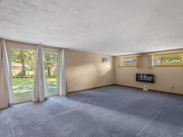 409 Lynne Ln, Belvidere, IL 61008 - unfurnished room with carpet flooring, heating unit, and a textured ceiling