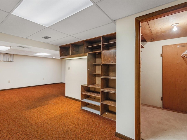 409 Lynne Ln, Belvidere, IL 61008 - finished basement featuring carpet and a paneled ceiling