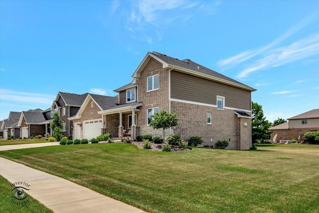 23008 Anna Ln, Frankfort, IL 60423 - view of side of property featuring brick siding, a yard, an attached garage, and driveway