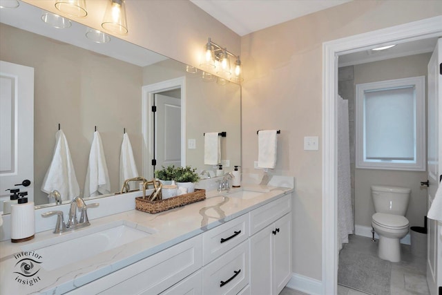 23008 Anna Ln, Frankfort, IL 60423 - bathroom with double vanity and tile patterned floors