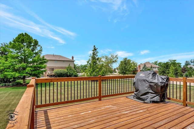 23008 Anna Ln, Frankfort, IL 60423 - wooden terrace featuring area for grilling and a yard