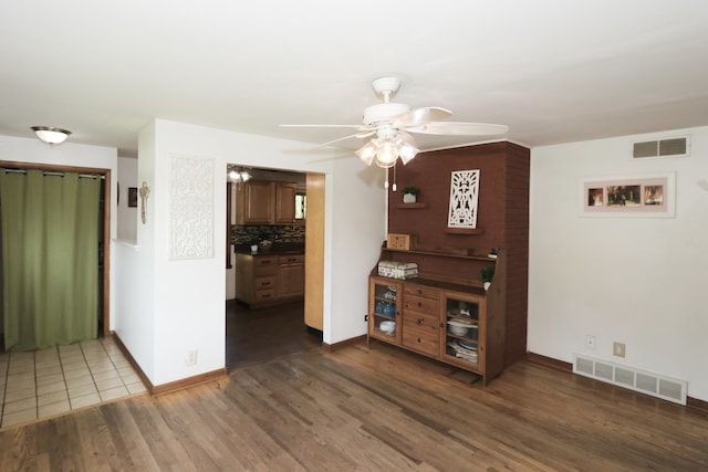 511 Crystal Ave, South Elgin, IL 60177 - living area featuring a ceiling fan and dark wood finished floors