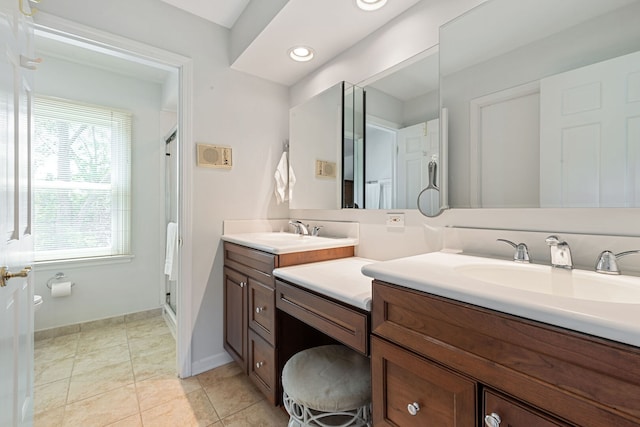 3930 Bordeaux Ct, Northbrook, IL 60062 - bathroom with double vanity and a stall shower