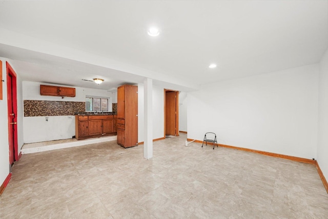 3545 W 62nd Pl, Chicago, IL 60629 - unfurnished living room featuring light floors and recessed lighting