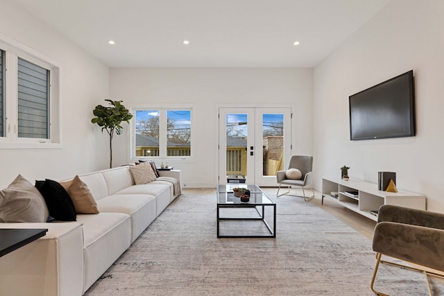 4932 S Martin Luther King Dr, Chicago, IL 60653 - living room with recessed lighting, light wood-style flooring, and french doors