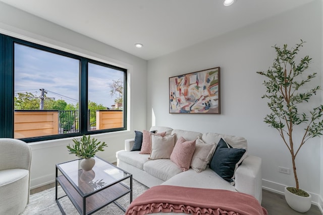 4210 W 5th Ave, Chicago, IL 60624 - living room featuring wood finished floors and recessed lighting