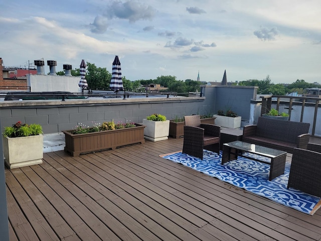 3321 N Sheffield Ave Unit 4, Chicago, IL 60657 - wooden terrace featuring an outdoor living space