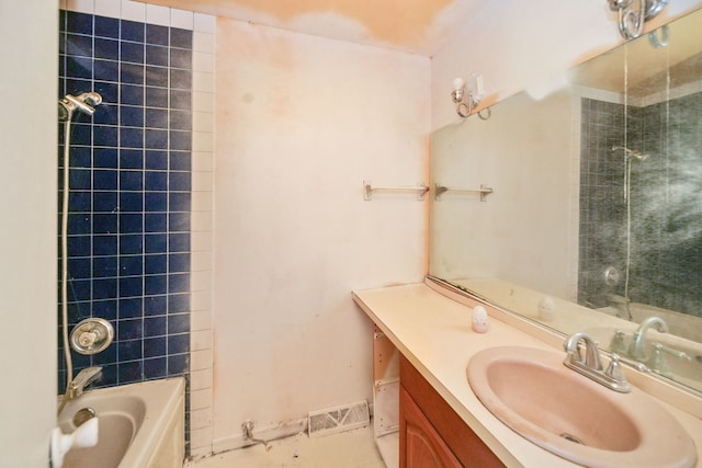 1025 S Ardmore Ave, Villa Park, IL 60181 - full bathroom featuring vanity, tile patterned floors, and  shower combination