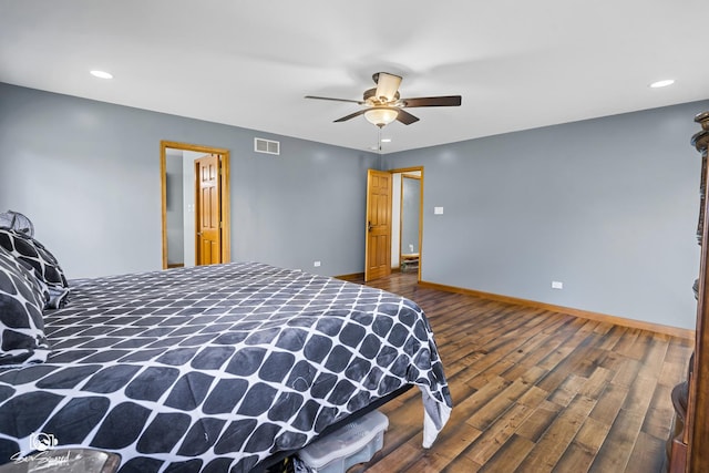 131 E Main St, Essex, IL 60935 - bedroom featuring wood finished floors, recessed lighting, and ceiling fan