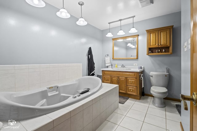 131 E Main St, Essex, IL 60935 - full bath featuring vanity, a bath, and tile patterned flooring