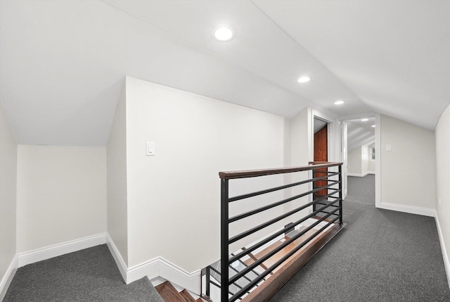 7711 S Honore St, Chicago, IL 60620 - additional living space with lofted ceiling, dark colored carpet, and recessed lighting