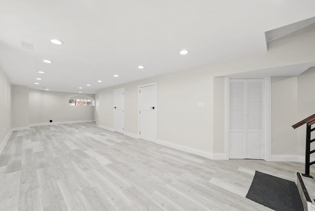 7711 S Honore St, Chicago, IL 60620 - below grade area featuring recessed lighting and light wood-style flooring