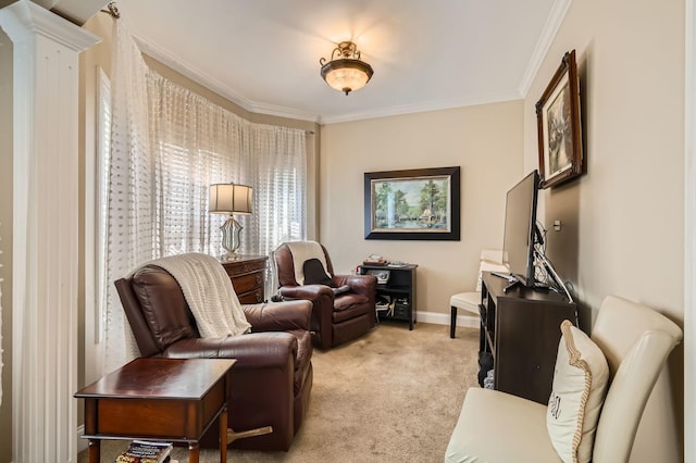 12723 Hawks Bill Ln, Plainfield, IL 60585 - living area with light colored carpet and crown molding