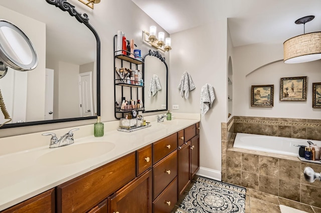 12723 Hawks Bill Ln, Plainfield, IL 60585 - bathroom with double vanity and a garden tub
