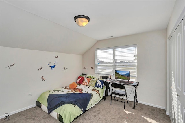 19811 Margaret Ct, Lynwood, IL 60411 - carpeted bedroom with vaulted ceiling and baseboards