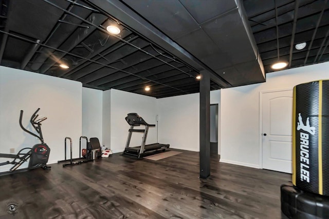 19811 Margaret Ct, Lynwood, IL 60411 - exercise area with wood finished floors and baseboards