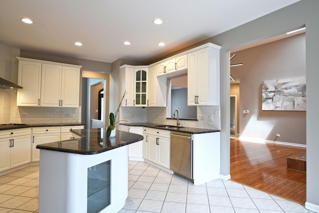 26159 N Hill Ave, Wauconda, IL 60084 - kitchen featuring dishwasher, light tile patterned flooring, recessed lighting, gas stovetop, and tasteful backsplash