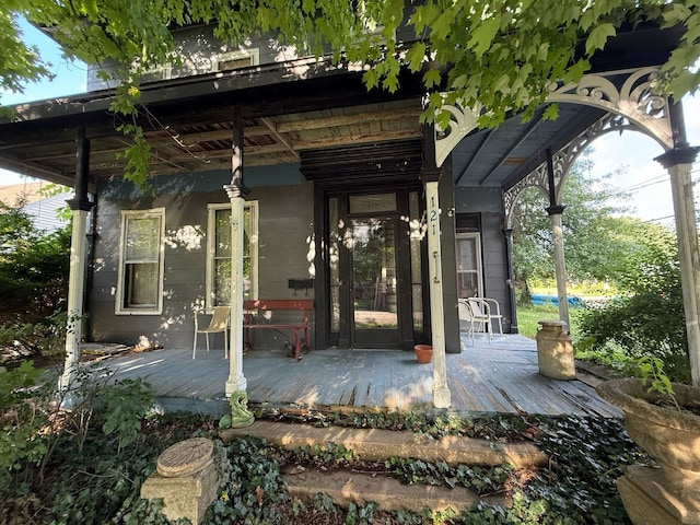 121 S Elm St, Washington, IL 61571 - view of exterior entry featuring covered porch