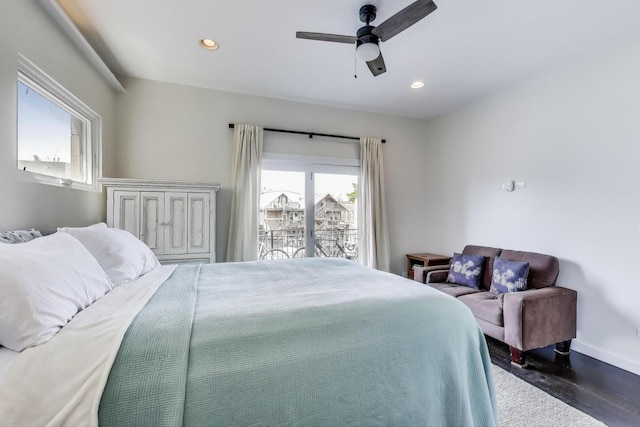 1028 N Hermitage Ave Unit 3, Chicago, IL 60622 - bedroom featuring wood finished floors, recessed lighting, and ceiling fan