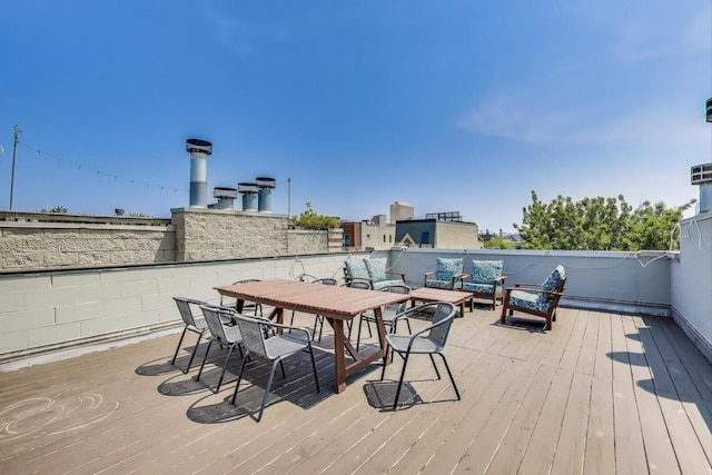 1028 N Hermitage Ave Unit 3, Chicago, IL 60622 - wooden terrace featuring an outdoor hangout area and outdoor dining area