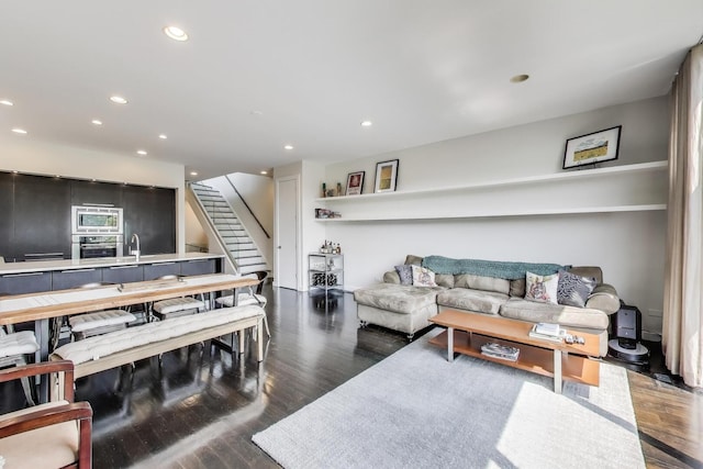 1028 N Hermitage Ave Unit 3, Chicago, IL 60622 - living area with stairway, recessed lighting, and wood finished floors