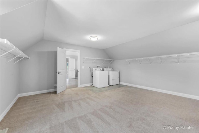 2814 Hapner Way, Batavia, IL 60510 - walk in closet with independent washer and dryer, lofted ceiling, and carpet flooring