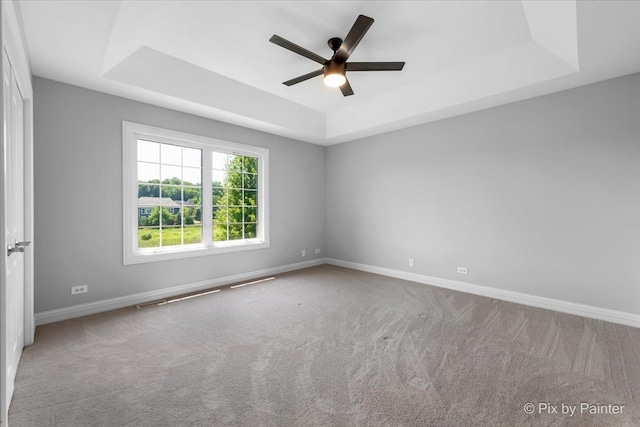 2814 Hapner Way, Batavia, IL 60510 - unfurnished room with a raised ceiling, carpet floors, and ceiling fan