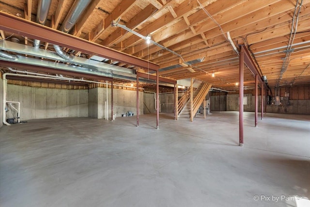 2814 Hapner Way, Batavia, IL 60510 - unfinished below grade area with stairway